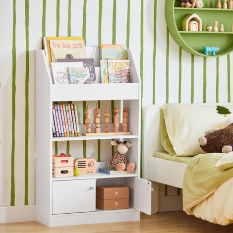 Librería infantil con 1 cajón móvil madera blanco