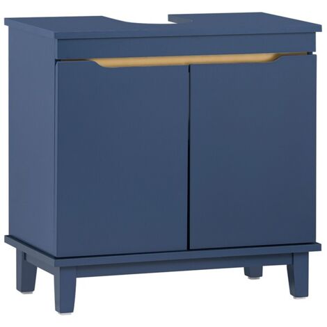 Mueble para Debajo del Lavabo Fregadero Armario de Baño Armario de Almacenaje de Suelo 2 Puertas Azul 60 x 30 x 59 cm BZR113-B SoBuy ES