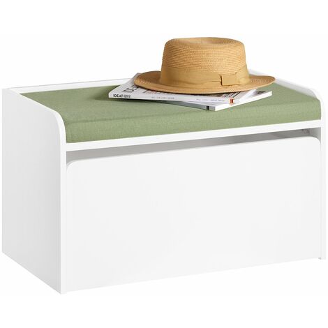 Organizador de Juguetes Multifuncional con 1 Cajón Móvil Banco Almacenaje para Niños con Cojín 60 x 34 x 35 cm Blanco KMB80-W SoBuy ES