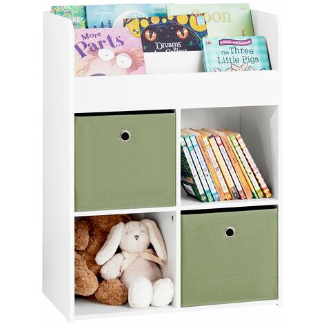 Estantería Infantil de Juguetes y Libros Librería Infantil con 2 Cestas y 3 Niveles 60 x 34 x 80 cm KMB79-W SoBuy ES