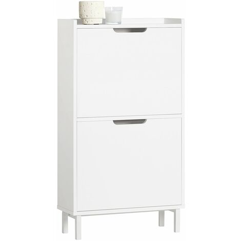 Zapatero Estrecho con 2 Solapas Organizador para Zapatos de Entrada 50 x 19 x 91 cm Blanco FSR151-W SoBuy ES