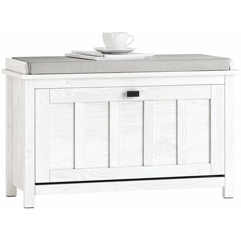 Banco Zapatero con 1 Puertas para Entrada Dormitorio Banco de Almacenamiento de Asiento Blanco 80 x 30 x 50 cm FSR161-W SoBuy ES