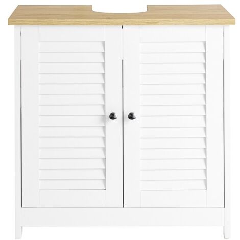 Mueble para Debajo del Lavabo Fregadero Armario de Baño de Suelo con 2 Puertas 60 x 35 x 59 cm FRG237-WN SoBuy ES