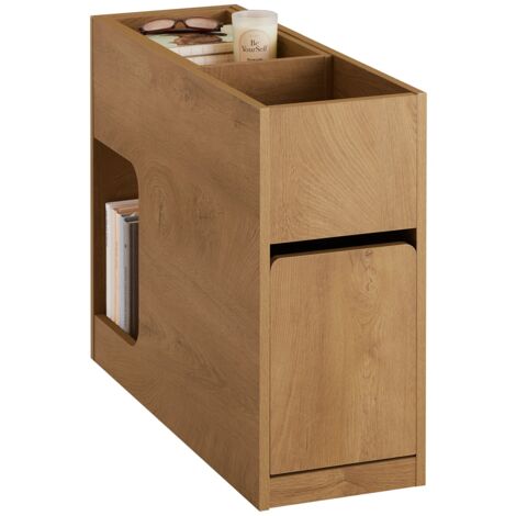 SoBuy FBT158-N Mesa Auxiliar con 1 Bandeja extraíble 1 cajón Deslizante y 1 Compartimento para salón Dormitorio u Oficina