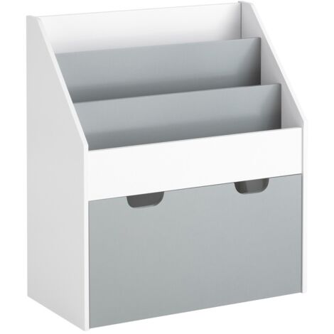 Librería Infantil para niños con 3 estanterías y 1 cajón Estantería estándar Infantil H70cm KMB17-HG SoBuy ES