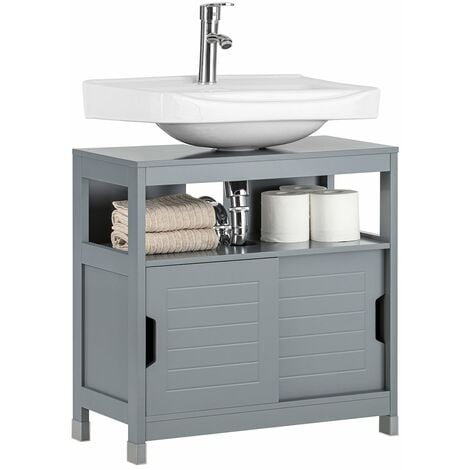 SoBuy BZR13-W Mueble Auxiliar para baño Armario de baño Organizador con 2  estantes y 2 Puertas ES : : Hogar y cocina