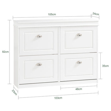 Zapatero con 4 Puertas Organizador para Zapatos Blanco 105 x 24 x 83 cm FSR79-W SoBuy ES