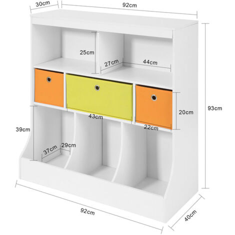 Organizador de Juguetes y Libros para Niños Estantería estándar Infantil 92 x 40 x 93 cm KMB26-W SoBuy ES