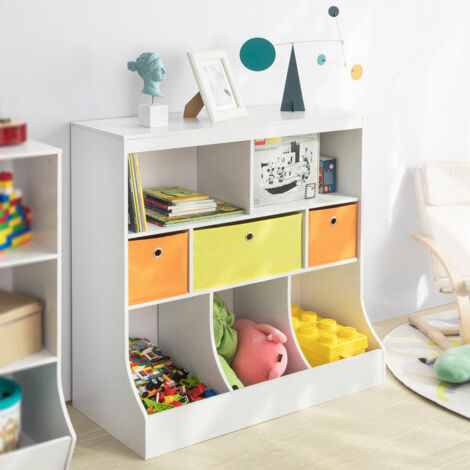 Organizador de Juguetes y Libros para Niños Estantería estándar Infantil 92 x 40 x 93 cm KMB26-W SoBuy ES