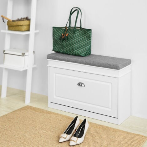 Banco Zapatero con 1 Cajón Organizador para Zapatos 75 x 24 x 51 cm FSR82-L-W SoBuy ES