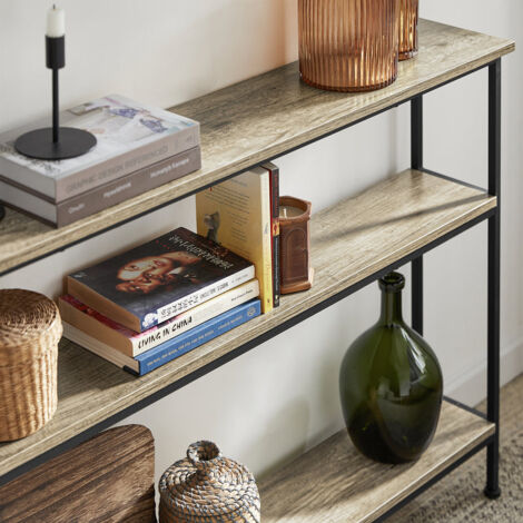 Mesa de Entrada Recibidor Mesa de Consola con 3 Niveles Estructura de Metal, Estilo Industrial 120 x 77 x 20 cm FSB49-PZ SoBuy ES