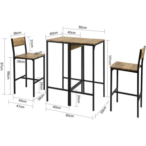 Juegos de mesas altas BestLoft® con o sin taburetes de bar, mesa, mesa de  bar, mesa de mostrador, mesa de bar, mesas de gastronomía -  España