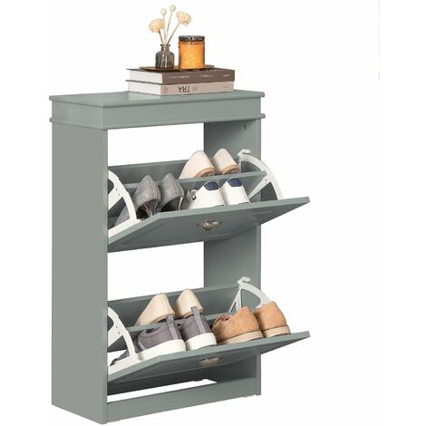 Zapatero con 2 Puertas Organizador para Zapatos 53 x 24 x 82 cm Gris FSR78-HG SoBuy ES