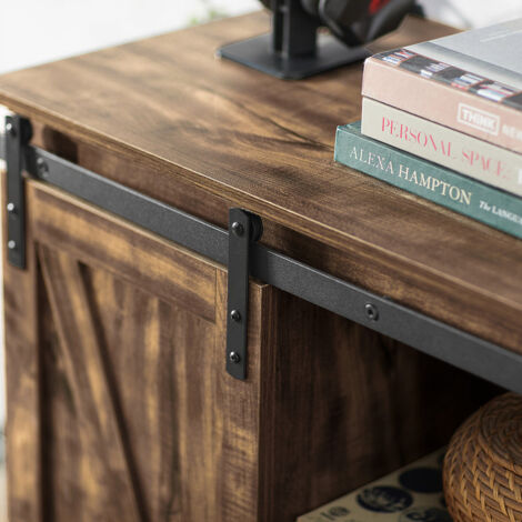 Aparador Recibidor con Puerta corrediza de Granero, Compartimento Abierto Armario de Almacenamiento para Comedor salón Cocina 120 x 40 x 70 cm FSB60-N SoBuy ES