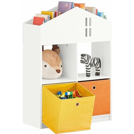 Estantería Infantil de Juguetes y Libros Librería Infantil con 2 Cestas 65  x 27 x 91cm KMB49-W SoBuy ES