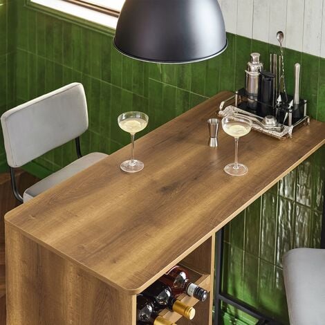Mesa de Bar Rectangular estrecha para cocina, mesa alta Mesa de bar, salon,  cocina con estante