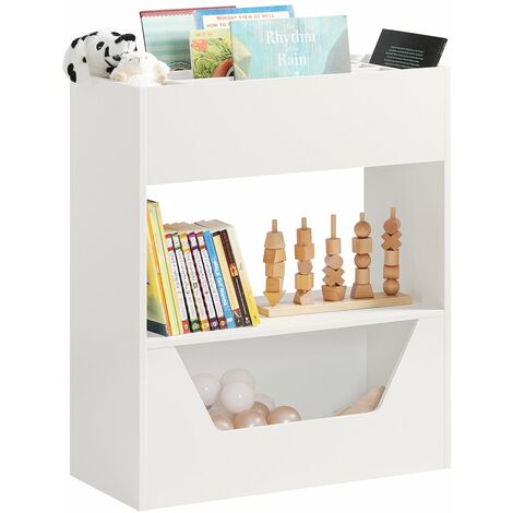 Librería Infantil para Niños con 4 Estanterías, Estantería Estándar Infantil,Blanco/Beige,H71cm,  FRG225-W SoBuy