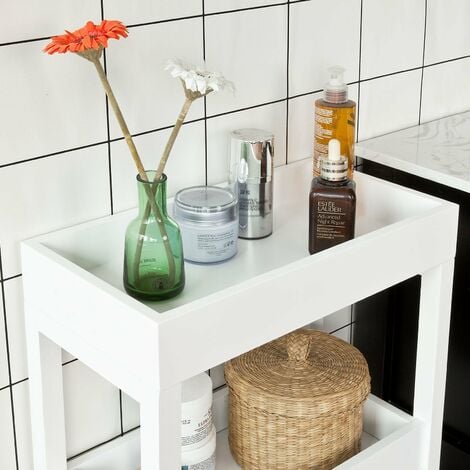 Carrito de Cocina, Carrito de Servir- 3 Estantes, 4 Ruedas-Blanco  FKW49-W SoBuy ES