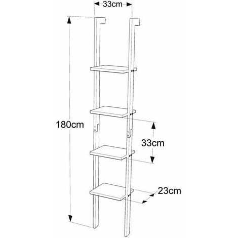 Moderna estantería escalonada, librería, estantería de Pared, Estanterías para CDs y DVDs, 4 estantes/Negro FRG15-SCH SoBuy ES