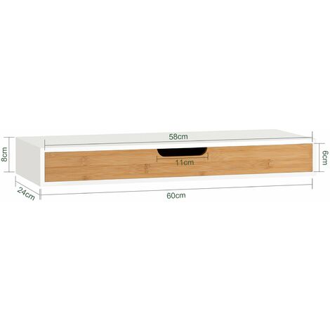 Estante de Pared con Cajón, Estante Estantería para la Sala, Estilo Moderno FRG93-WN SoBuy ES
