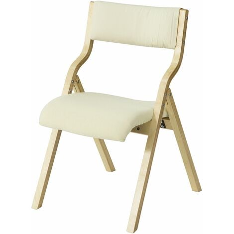 SoBuy madera acolchada silla comedor plegable, Color Beige, FST40