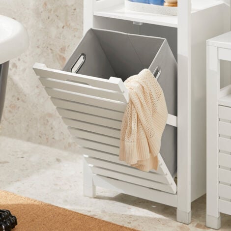 SoBuy Cesto para ropa sucia, Armario de baño, Muebles de baño, Mueble  baño, BZR21-W