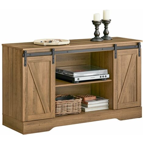 Aparador Recibidor con Puerta corrediza de Granero Armario de Almacenamiento Mueble para Entrada 120 x 40 x 70 cm FSB60-BR SoBuy ES