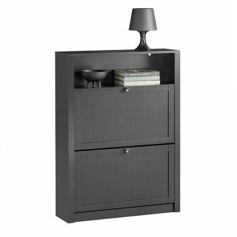 Zapatero Estrecho Organizador para Zapatos con 2 Puertas Abatibles 80 x 24 x 110 cm FSR87-SCH SoBuy ES