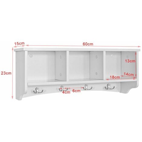 Estantes de pared, Armario suspendido, Estanteria para trasteros, blanco, FRG48-W SoBuy ES