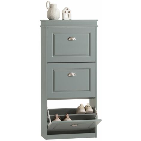 Zapatero con 3 Puertas Abatibles Zapatero Estrecho Organizador para Zapatos Gris 53 x 24 x 117 cm FSR94-HG SoBuy ES