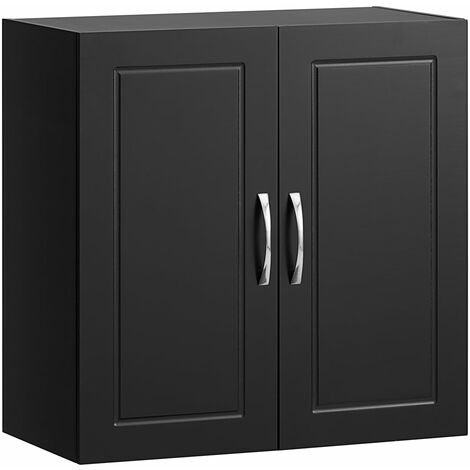 Mueble de Pared Armario suspendido con 2 Puertas Armario Colgante para Baño con Balda Ajustable Negro 60 x 30 x 60 cm FRG231-SCH SoBuy ES