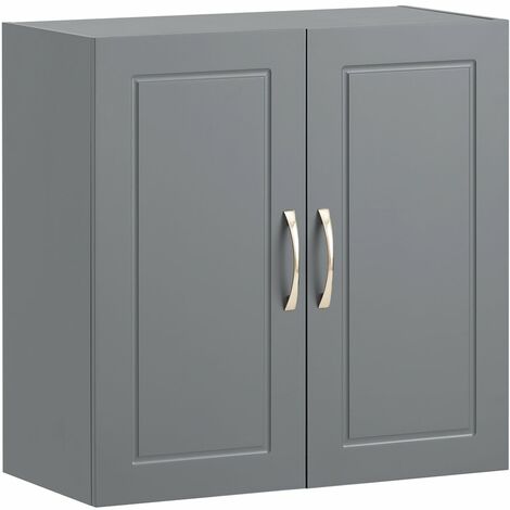 Mueble de Pared Armario suspendido con 2 Puertas Armario Colgante para Baño con Balda Ajustable Gris 60 x 30 x 60 cm FRG231-DG SoBuy ES