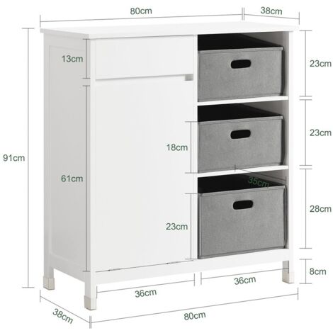Mueble Columna de Baño con 1 Cesto para Ropa Sucia Verde BZR137-GR– -ES