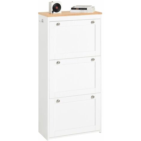 Zapatero con 3 Solapas Zapatero Estrecho Organizador para Zapatos Blanco 59 x 26 x 116 cm FSR144-WN SoBuy ES