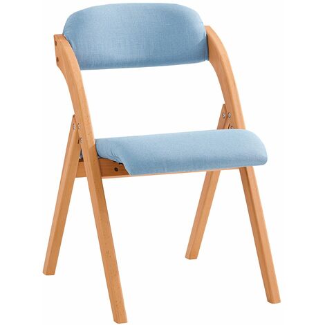 Silla Plegable de Madera con Asiento y Respaldo Tapizado Sillón para Cocina Oficina Blanco 47 x 60 x 77 cm Azul FST92-BL SoBuy ES