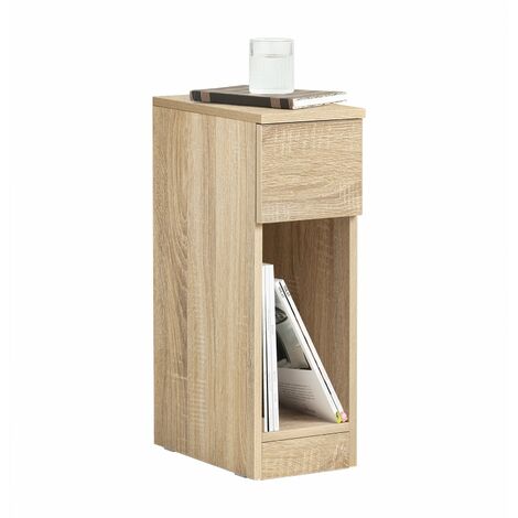 Mesa Auxiliar Mesita de Noche con 1 Cajón Mesa para Salón Comedor 20 x 35 x 60 cm Madera FBT111-N SoBuy ES