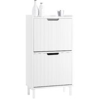 Zapatero Estrecho con 2 Solapas Organizador para Zapatos de Entrada Blanco 50 x 19 x 90cm FSR177-W SoBuy ES