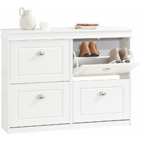 Zapatero con 4 Puertas Organizador para Zapatos Blanco 105 x 24 x 83 cm FSR79-W SoBuy ES