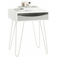 Mesita de Noche Dormitorio Mesa Auxiliar con 1 cajón Blanco H51cm FBT82-W SoBuy ES
