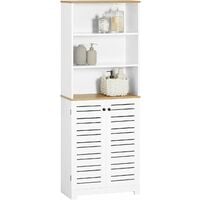 Mueble Columna de baño Armario para baño con 5 Estantes Estanterías de baño Blanco Medidas: 60x30x160cm BZR44-W SoBuy ES