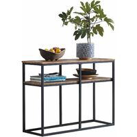 Mesa de Entrada Recibidor Mesa de Consola con 2 Niveles Estructura de Metal Estilo Industrial 107 x 77 x 36 cm FSB42-Q SoBuy ES