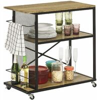 Carrito de Servicio Camarera con Ruedas con Estantes de 3 Niveles 80 x 40 x 80 cm SVW05-N SoBuy ES
