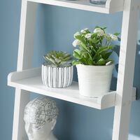 SoBuy® Moderna estantería escalonada con cinco estantes en color blanco,  FRG17-W