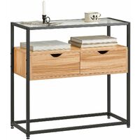 Mesa de Consola Mesa de Cristal Templado con 2 Cajones 81 x 35 x 78 cm FSB54-N SoBuy ES