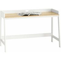 Mesa de Escritorio, Mesa de Ordenador con un Estante,Color Blanco, L 125 x H 80 cm FWT41-WN SoBuy ES