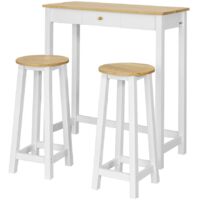 Set de 1 Mesa y 2 taburetes Mesa Alta de Bar y 2 taburetes Mesa Comedor FWT50-WN SoBuy ES