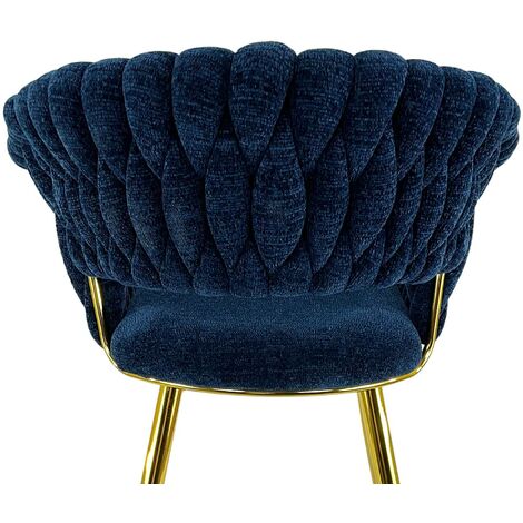 FineBuy Sedia A Tulipano In Velluto Con Gambe Oro - Design Scandinavo - Imbottita E Comoda - Portata 110 Kg - 3