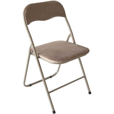 Sedia Pieghevole Imbottita in Velluto Velvet da Interno Ufficio Casa Resistenti Ferro Leggere con Schienale Salvaspazio Portatile AMANDA VELLUTO TORTORA / STRUT. TORTORA