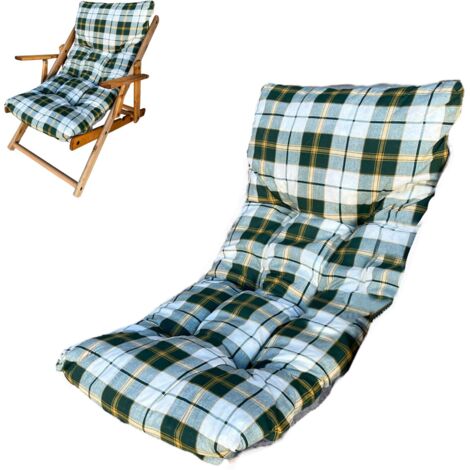 Marvin Cuscino Per Poltrona Sedia Sdraio Relax Giardino Esterno Tessuto In Legno Imbottito Reclinabile Pieghevole Verde\Giallo