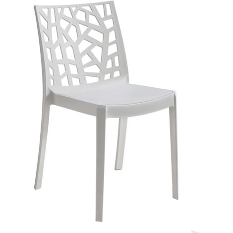 Sedia In Polipropilene Da Interno Esterno Giardino Impilabile Design Sedie Resistenti Moderne Per Terrazzo Bar Locali Commerciali Bianco - 1 Sedia